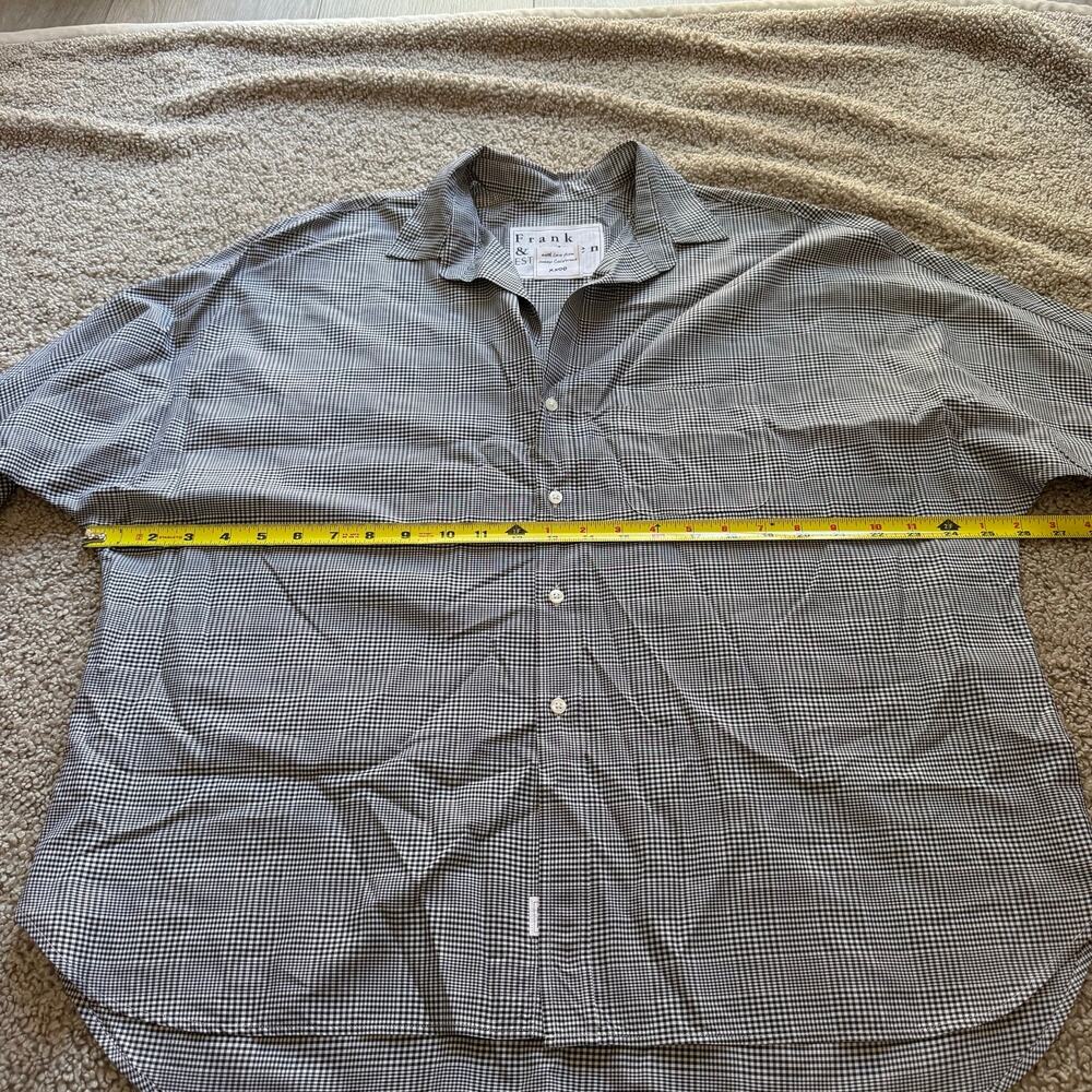 Frank & Eileen Oona Continuous Sleeve Button Up Shirt Black White Plaid Size M - Picture 9 of 9